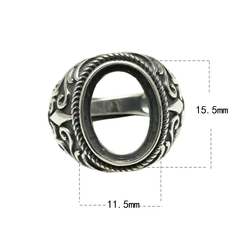 Beadsnice Thailand Silver Rings Setting With Oval Cabochon Base for Man Handmade Jewelry Setting Ring Blank Nice Gift Item ID 34074
