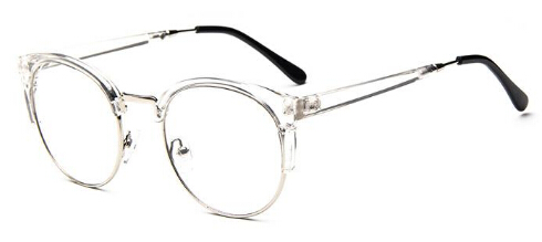 Fashion Cat Eye Half Metal Frame Glasses For Women/Men Retro Vintage Unisex Glasses Big Frame Slim Face Eyewear Glasses