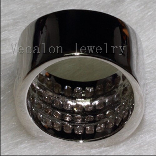 Vecalon Fashion ring Princess cut Cz Diamond Engagement Wedding Band ring for Women 10KT White Gold Filled Party Finger ring