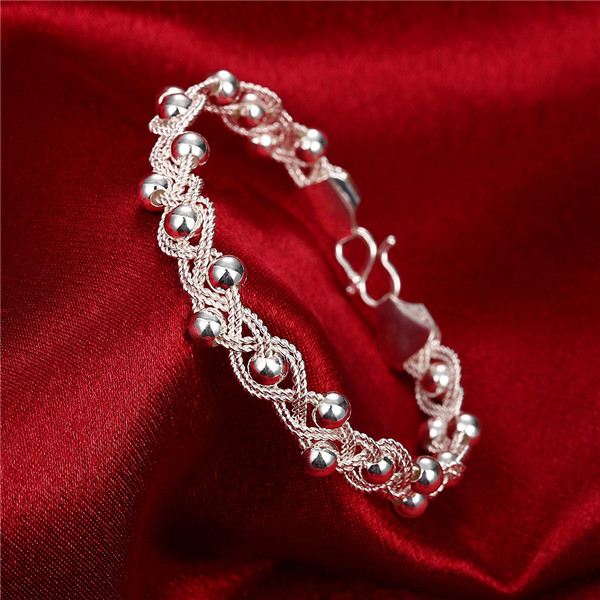 Hot sale christmas gift 925 silver Braid transfer beads Bracelet DFMCH396, new fashion sterling silver plate Chain link bracelets high grade