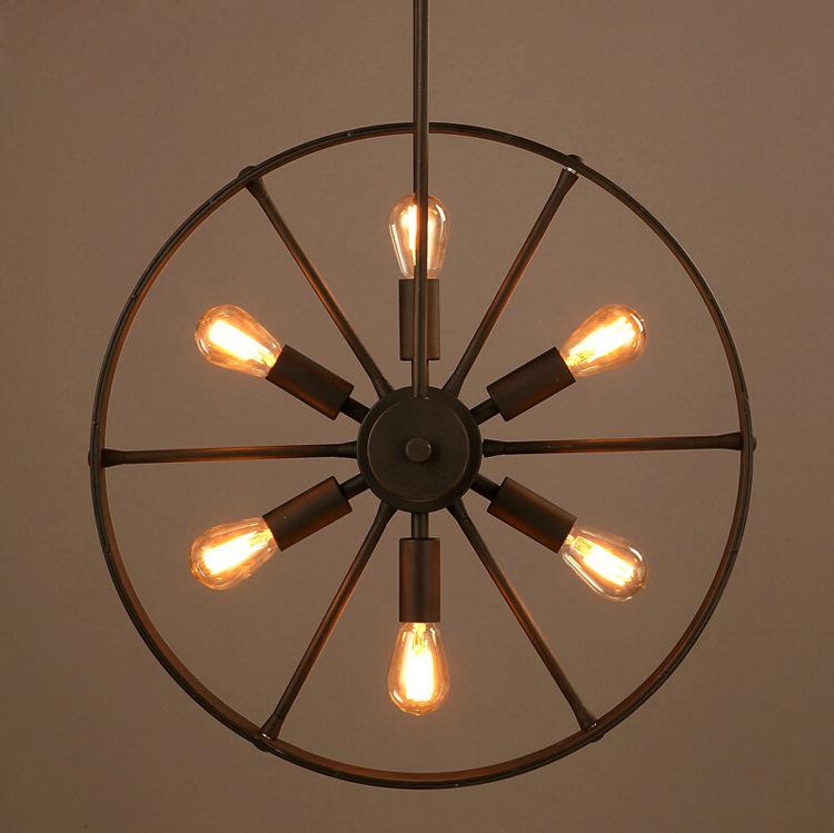 Pendant Lamp Vintage Loft Chandelier Industrial Wind Wheel Creative Cafe Restaurant Personality Retro American Country Iron Chandeliers