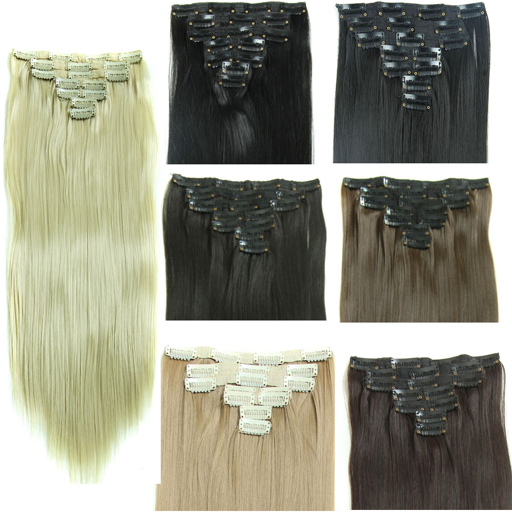 7pcs/set 260g Clip in hair extensions Synthetic straight hair pieces 24inch Clip on hair extensions more color
7pcs/set 260g Clip in hair extensions Synthetic straight hair pieces 24inch Clip on hair extensions more color