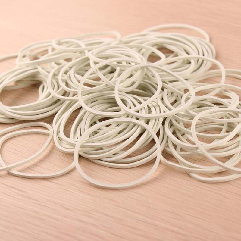 High Quality 500pcs/Pack 50mm White Color Rubber Band Strong Elastic Band School Office Supplies Free Shipping Papelaria