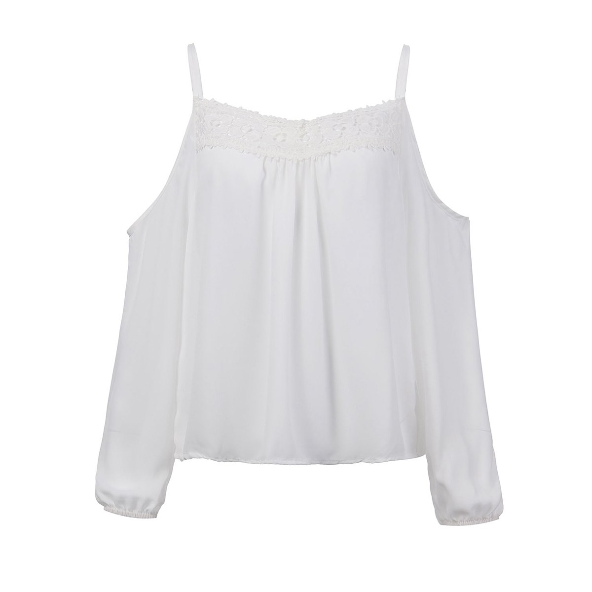 Wholesale-Summer Autumn 2016 New Sexy Women Off Shoulder Blouse Tops Lace Patchwork Long Sleeve Chiffon Loose Blusas Shirt Plus Size