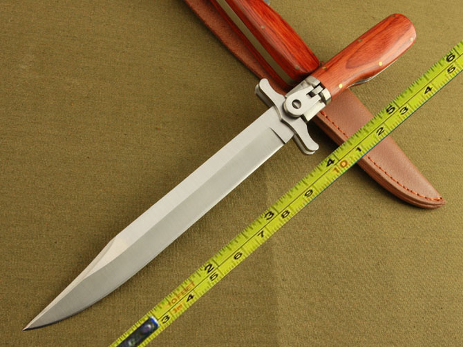 Handle 12'' Bowie 440 Knife Blade Large Z25 New Survival Botton Folding Wood Lock Ggqbm
Handle 12'' Bowie 440 Knife Blade Large Z25 New Survival Botton Folding Wood Lock Ggqbm