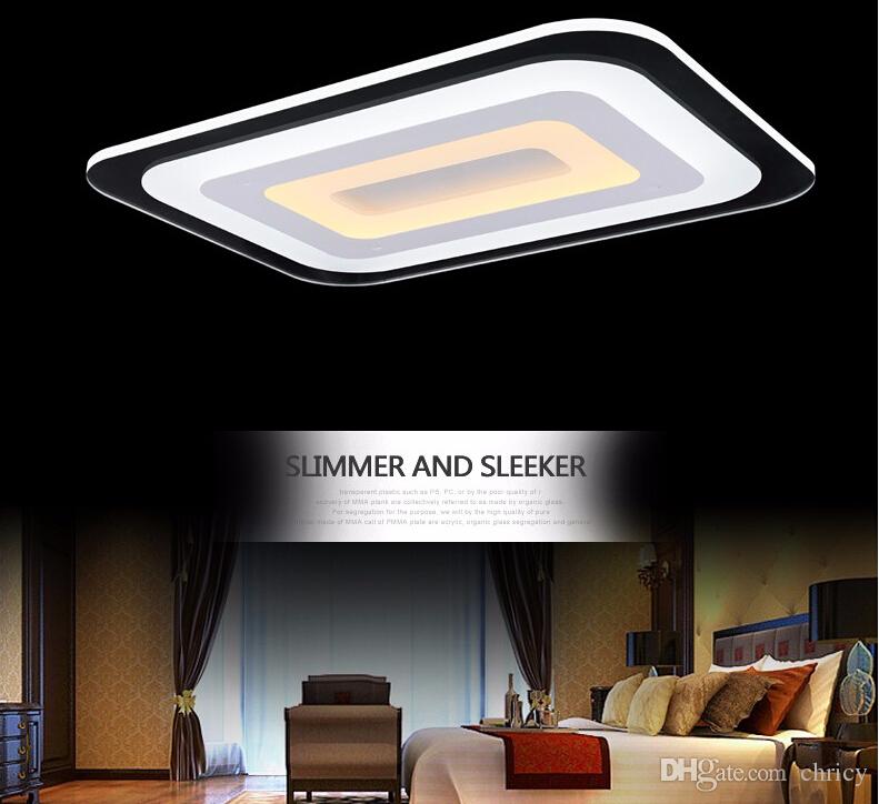Modern Minimalist Square Led Ceiling Lights Acrylic Ultra-thin Ceiling Chandeliers for Living Room Bedroom AC85-265V