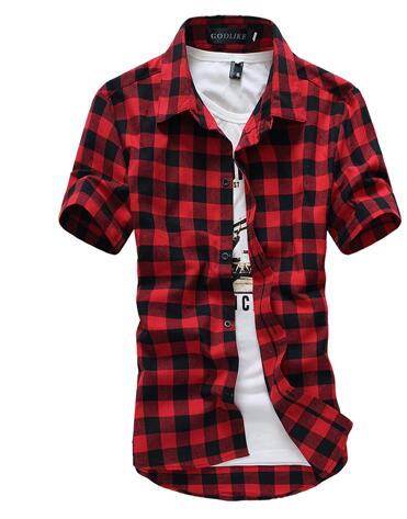 Wholesale-summer classic plaid men's short-sleeved shirts , casual cotton men's shirts ,freeshipping by China Post Air Mail,M-XXXL,
