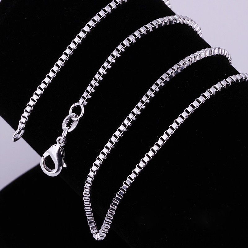 

Wholesale 10pcs 1.4MM 925 Sterling Silver Necklace Box Link Chains Jewelry 16"/18"/20"/22"/24"/26"/28"/30" (8 sizes Choose)