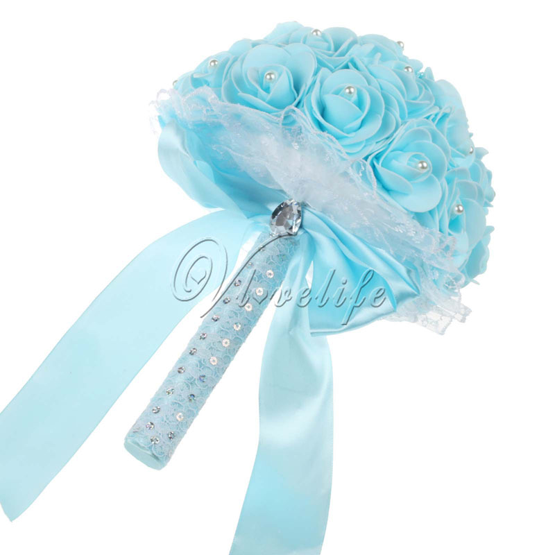 2017 Artificial Foam Rose Flowers Wedding Bridal Bouquet With