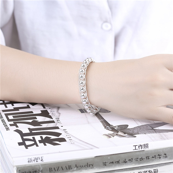 Hot sale christmas gift 925 silver Net Bead Bracelet DFMCH400, Brand new fashion 925 sterling silver Chain link bracelets high grade