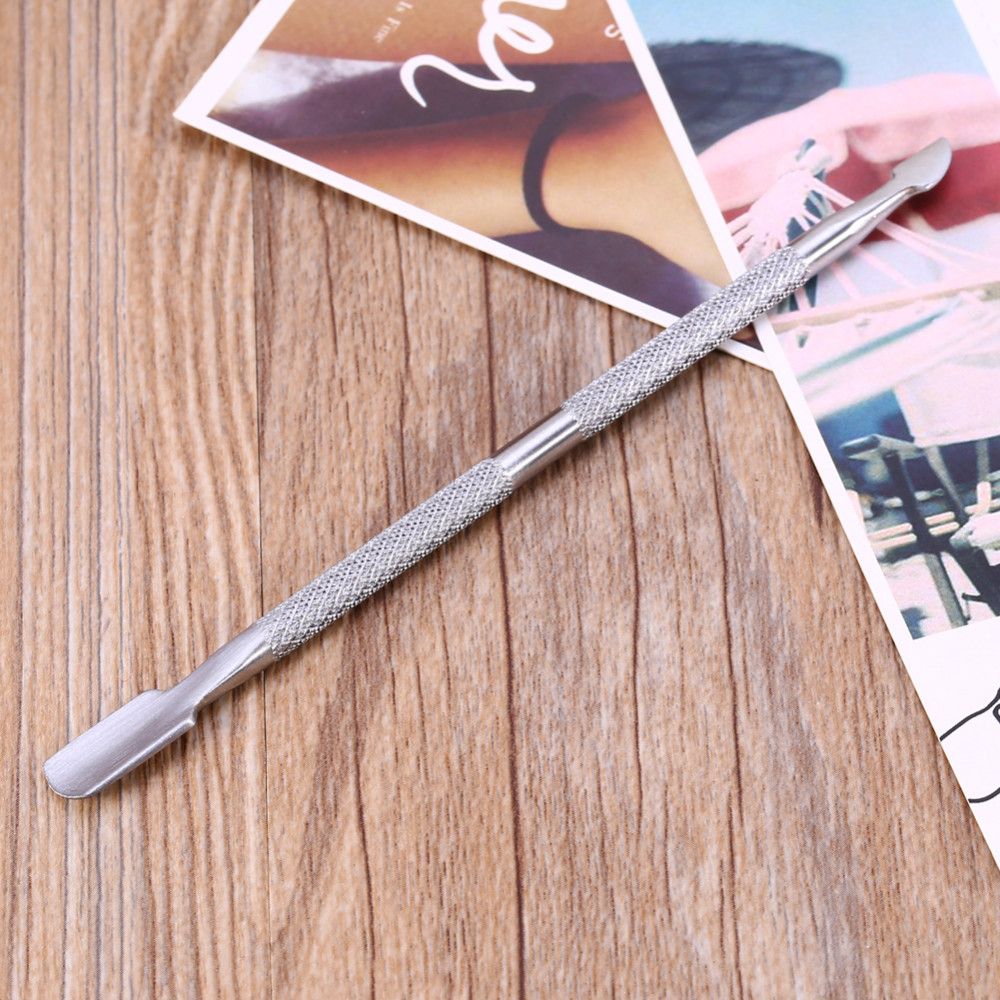 1pcs Nail Art tools Stainless Steel Essential Cuticle 2 Way Spoon Pusher Pedicure Manicure Gift Present Beauty Cuticle Remover