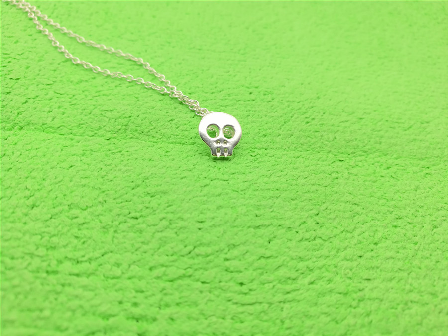 10PCS Tiny Sugar Skull Necklace Cute Skeleton Necklace Simple Animal Skull Face Head Necklaces for women