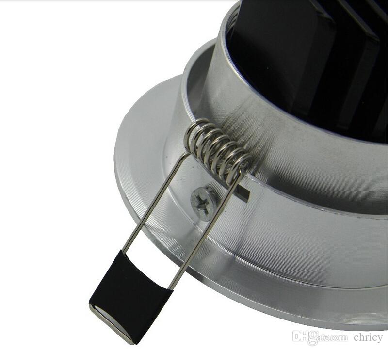 Dimmable LED Recessed Spotlight COB Downlight 6W/9W/12W/15W Silver Ceiling Lamp Warm Cool white AC85-265V