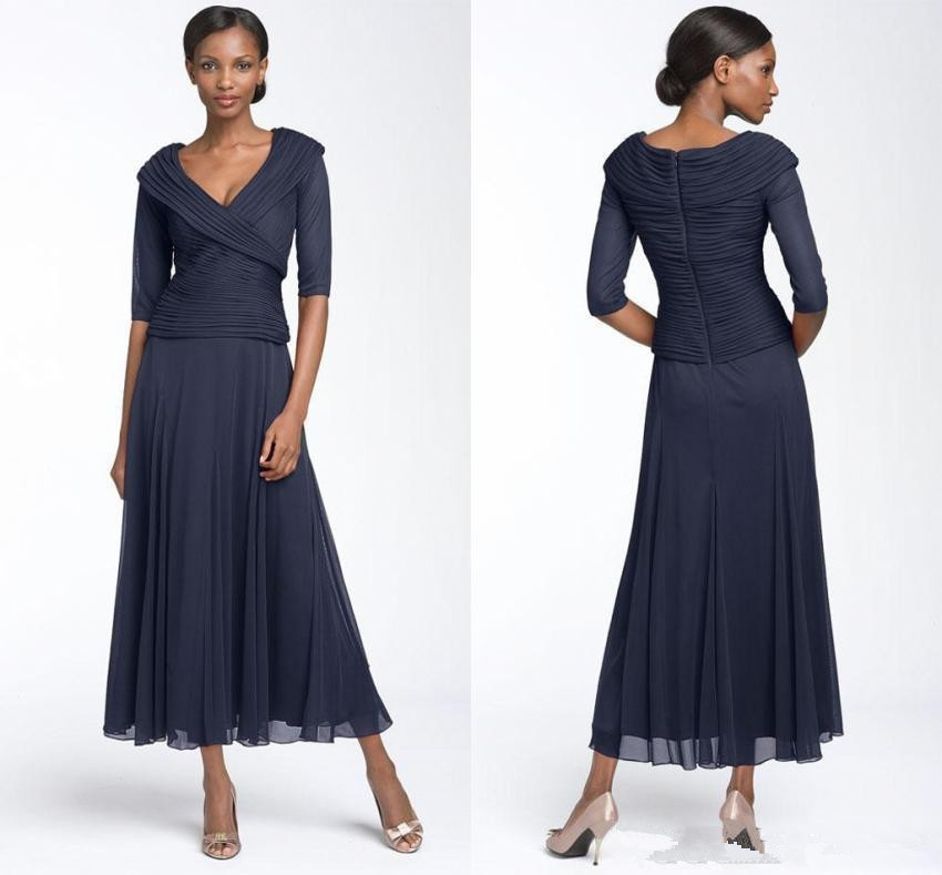 Vintage 2017 mother of the bride dresses v neck ruched chiffon formal party gowns half sleeves zipper back vestidos de novia
Vintage 2017 mother of the bride dresses v neck ruched chiffon formal party gowns half sleeves zipper back vestidos de novia