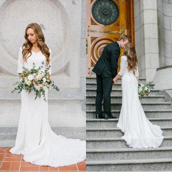 Modest Wedding Dresses with Sleeves Mermaid V Neck Full Lace Garden Bridal Gowns for Brides with Illusion Sleeves Sweep Train Custom Made, Champagne
Modest Wedding Dresses with Sleeves Mermaid V Neck Full Lace Garden Bridal Gowns for Brides with Illusion Sleeves Sweep Train Custom Made, Champagne