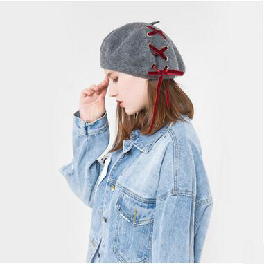 New Arrival Women's Lace Wool Berets Creative Design Lace Straps Berets Spring Autumn Lady's Elegant Caps Painter Hats Black Red Gray Color
New Arrival Women's Lace Wool Berets Creative Design Lace Straps Berets Spring Autumn Lady's Elegant Caps Painter Hats Black Red Gray Color