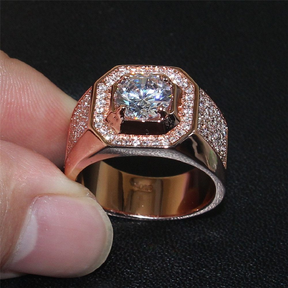 Fashion Atmospheric 925 Sterling Silver Rose Gold Simulated Diamond Zircon Cocktail Ring Boys Classic Wedding Band Jewelry For Men Size 7-13
Fashion Atmospheric 925 Sterling Silver Rose Gold Simulated Diamond Zircon Cocktail Ring Boys Classic Wedding Band Jewelry For Men Size 7-13
