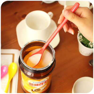 Candy Color Long Handled Spoon mixing Melamine Plastic Spoon Coffee Honey Spoons Flatware Wholesale- 20pcs/Lot