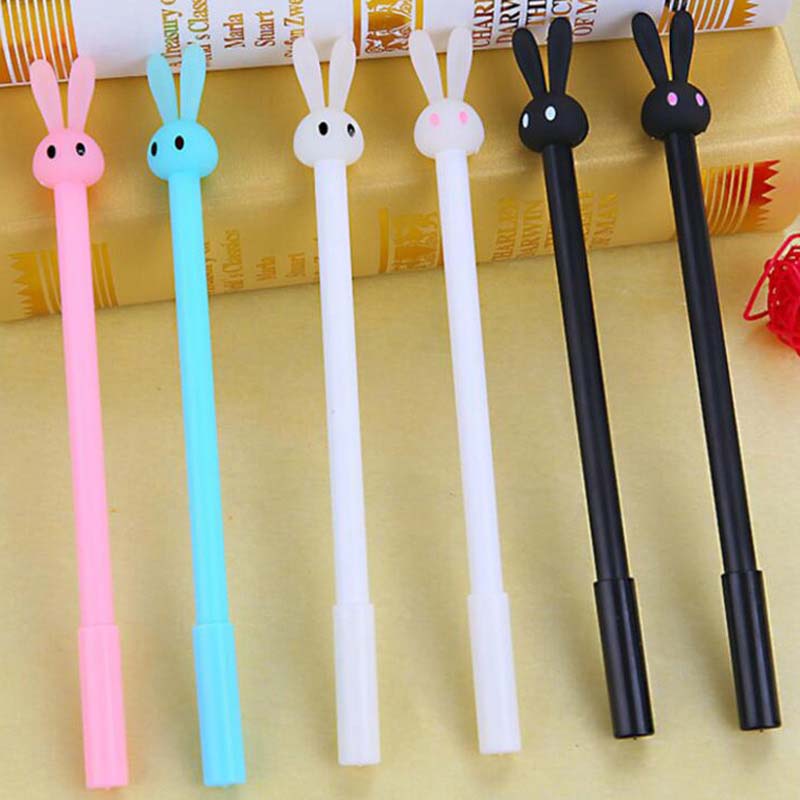 Rabbit Shape 20pcs/lot Gel Pen For Writing School Supplies Office Accessories Stationary For Kids Student Gift Christmas Prize