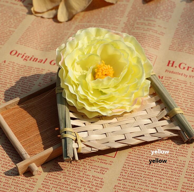 Camellia flower heads artificial flowers 3.8inch diameter camellia sasanqua fake flowers head high quality WR004