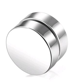 Stainless Steel Punk Style Male/Female Magnetized Round Ear Clips Multiple Diameter Options: 6mm, 8mm, 10mm, 12mm