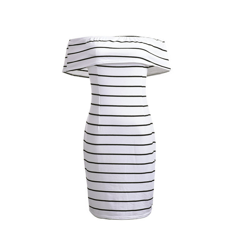 Summer Women Sexy Mini Strapless Bodycon Dress Party Club Striped Print Dress For Women