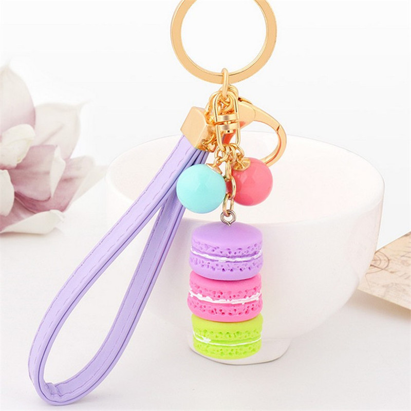 New Creative Macarons Cake Key Chain Hide Rope Pendant Fashion Keychains Car Keyrings Accessories Women Bag Charm Trinket Christmas Gifts от DHgate WW