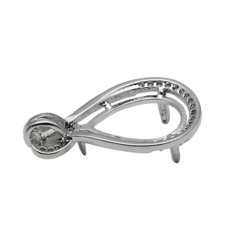 Beadsnice teardrop pendant blanks 925 sterling silver pendant setting for cabochons diy pendant tray jewelry supplies ID 34057