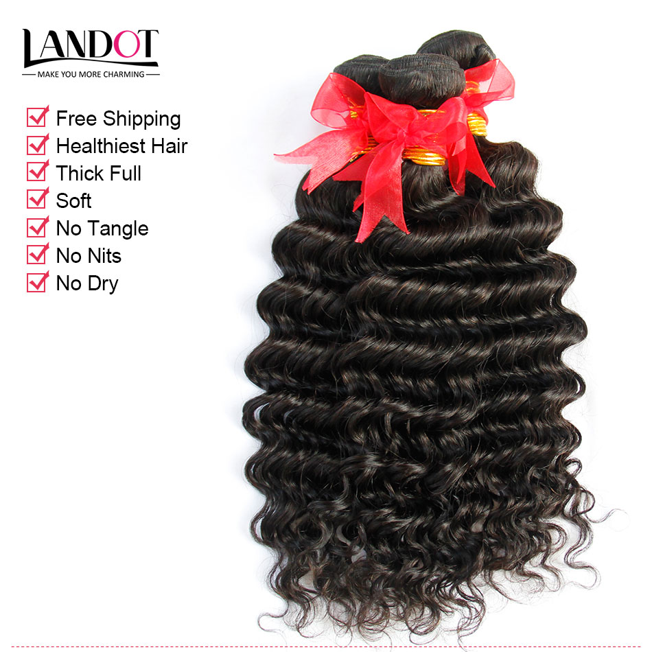 Brazilian Malaysian Indian Peruvian Virgin Human Hair Weaves 20/30 Bundles Body Wave Straight Loose Deep Wave Jerry Curly Hair Natural Black