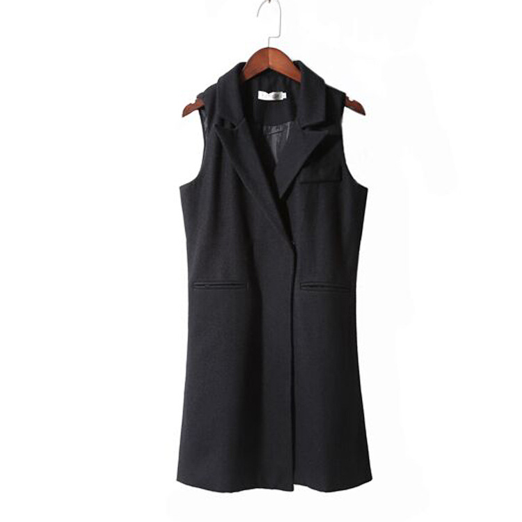 Wholesale-Hot sale new Korean female vest in the long loose solid plus size XXXL women vests 7172