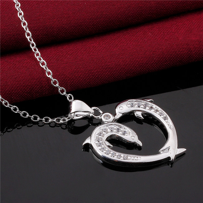 Christmas gift Cat shape pendant necklace white gemstone sterling silver plated necklace STSN591,fashion 925 silver necklace factory direct