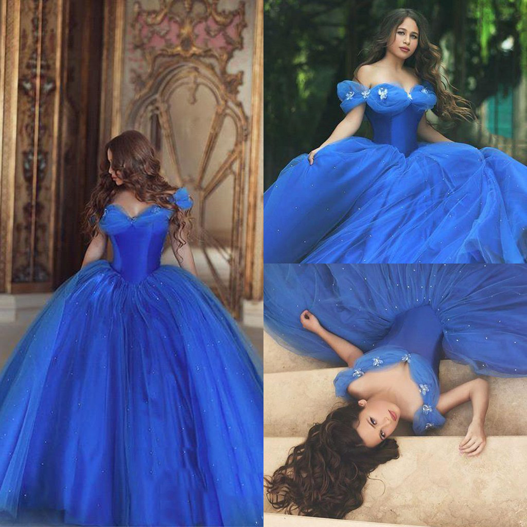 Sweety Off Evening Shoulder Tull With Applique Ball Gown Pangent Gowns Back Zipper Tiered Custom Made Formal Party Dresses New S