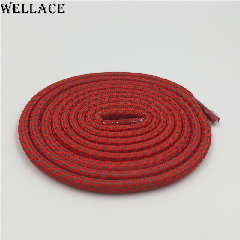 Weiou 3M reflective rope String thick colorful shoelaces round custom logo shoe laces for trainers shoes 120cm