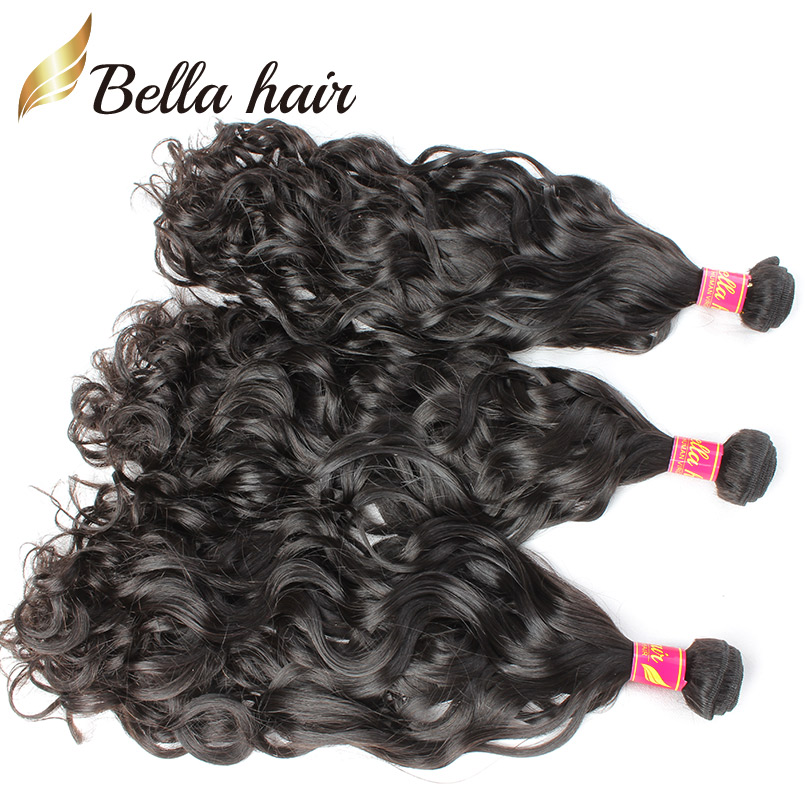 Bella Hair 8A Virgin Brazilian Hair Weave Natural Wave Cambodian Peruvian Malaysian Indian Remy Hair Extensions Natural Color Human Hair Bundles Deal No Tangle