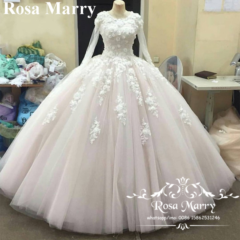 Victorian Muslim Islamic Ball Gown Wedding Dresses 2020 Vintage Lace 3D Floral Long Sleeves Country Arabic Kaftan Abayas Turkish Bridal Gown
