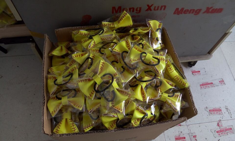 softballsunny yellow softball baseball basketball sports flowers bows hair jewelry grils mothers gifts