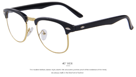 Classic Retro Clear Lens Nerd Frames Glasses Fashion Men Women Eyeglasses Vintage Half Metal Eyewear Frame