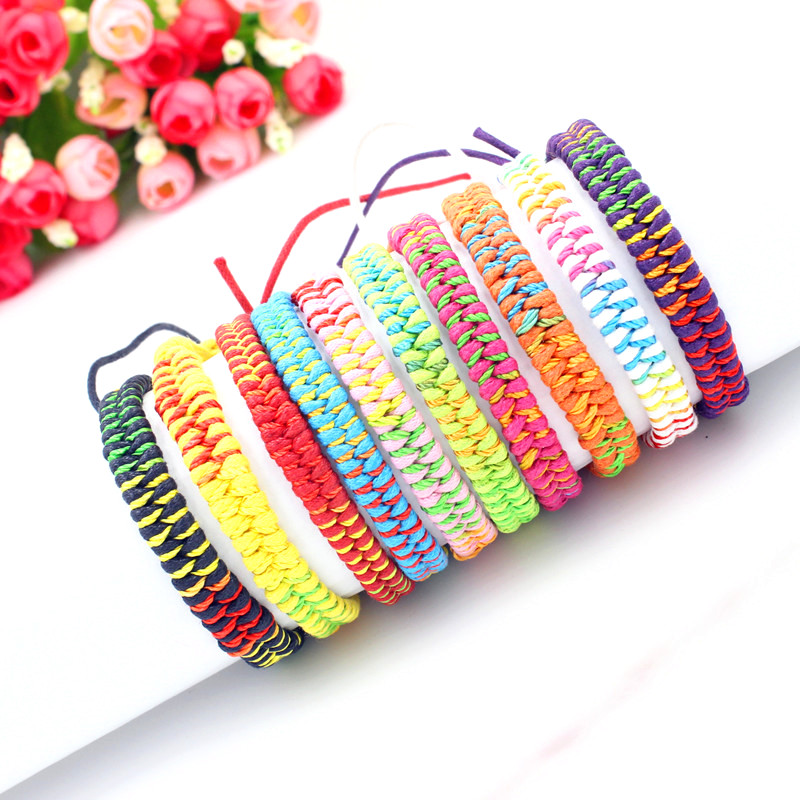 10 Colors Bohemian Brand Bangle Weave Cotton Friendship Bracelet Woven Rope String Friendship Bracelets For Friends