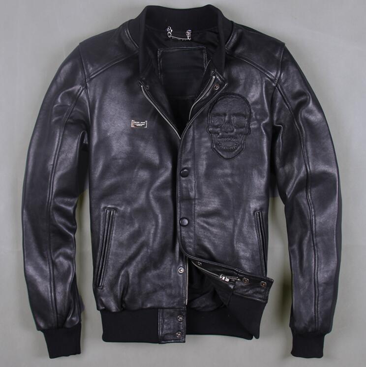 Fall-2016 new European real leather men standing baseball uniform men code leather jacket short jacket short coat black skull coat
Fall-2016 new European real leather men standing baseball uniform men code leather jacket short jacket short coat black skull coat