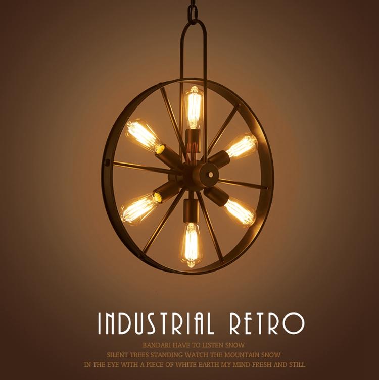 Pendant Lamp Vintage Loft Chandelier Industrial Wind Wheel Creative Cafe Restaurant Personality Retro American Country Iron Chandeliers