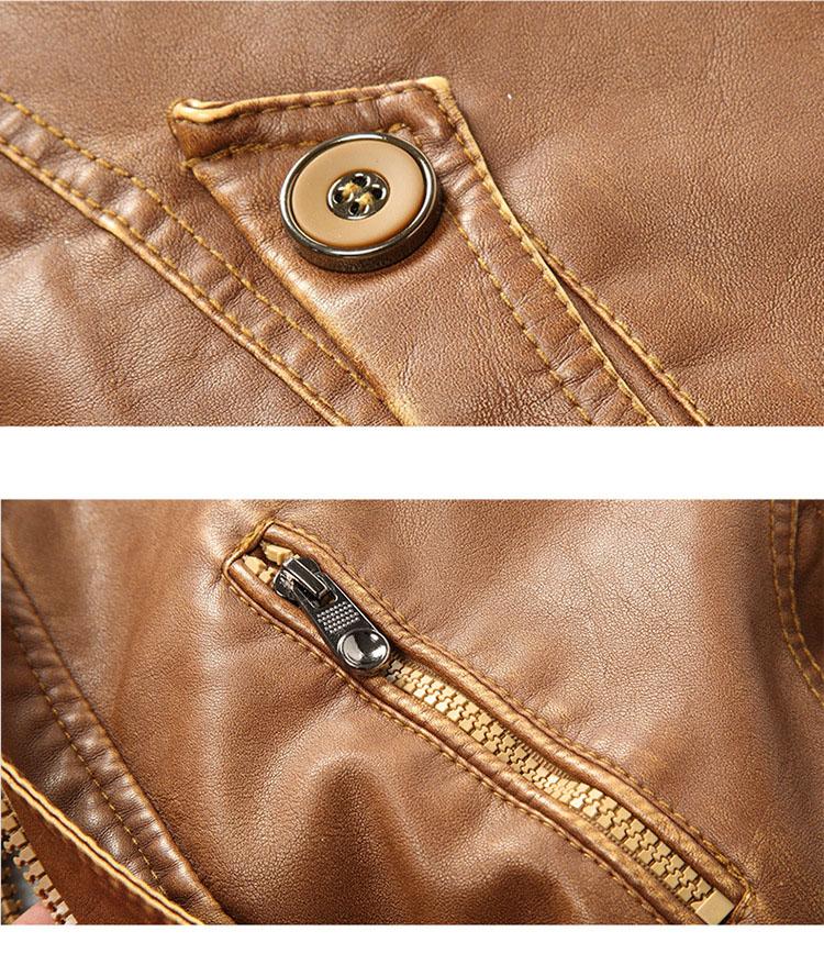 2016 Men's brand PU leather men leather coat men's fleece liner jacket Slim casual men's winter coat black coat