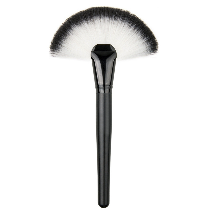 5 pcs cosmetic brush set, Ashtree oblique head brush + toothbrush brush +163 Black Silver Brown Brush + fan + puff DHL free shipping