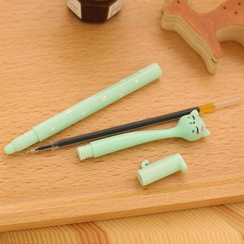 Sell Well 20pcs/lot Cartoon Cat Black Ink Pen Ball Point Pen Gel Pens School Office Supplies Fashion Cute Gift Decorations Pen Papelaria