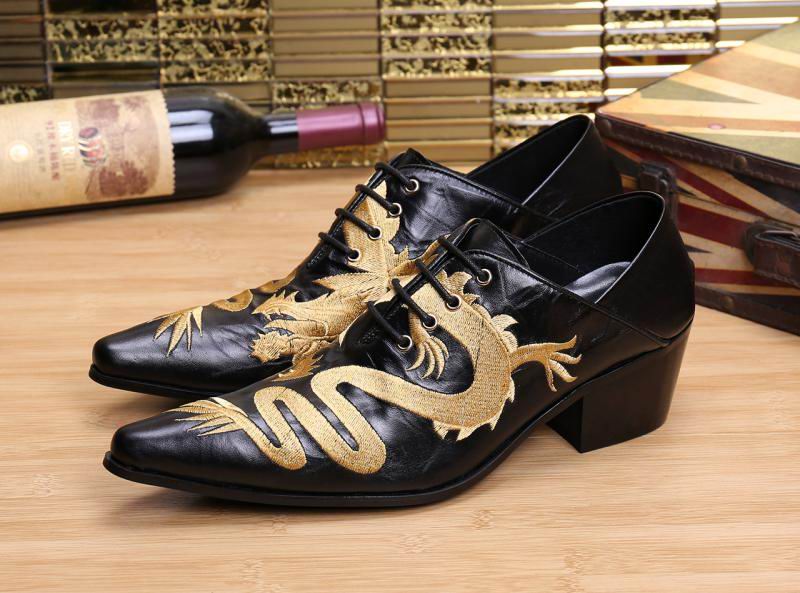 Fashion Designer Men Dress Shoes Luxury Trend Pointed Toe Lace Up Business Leisure Leather Shoes Embroidered Dargon Size 38-46, Khaki
Fashion Designer Men Dress Shoes Luxury Trend Pointed Toe Lace Up Business Leisure Leather Shoes Embroidered Dargon Size 38-46, Khaki