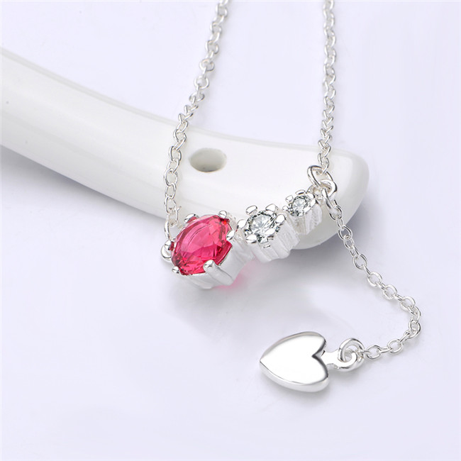 Free shipping bear pendant necklace white gemstone sterling silver plate necklace STSN541,hot sale fashion 925 silver necklace factory