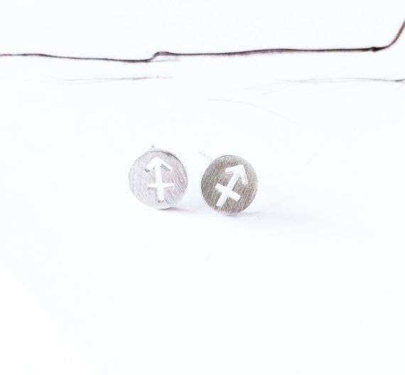 30Pair- S028 Sagittarius Earrings Signs Zodiac Constellation Earrings Horoscope Astrology Coin Anchor Stud Earrings for Birthday Gifts