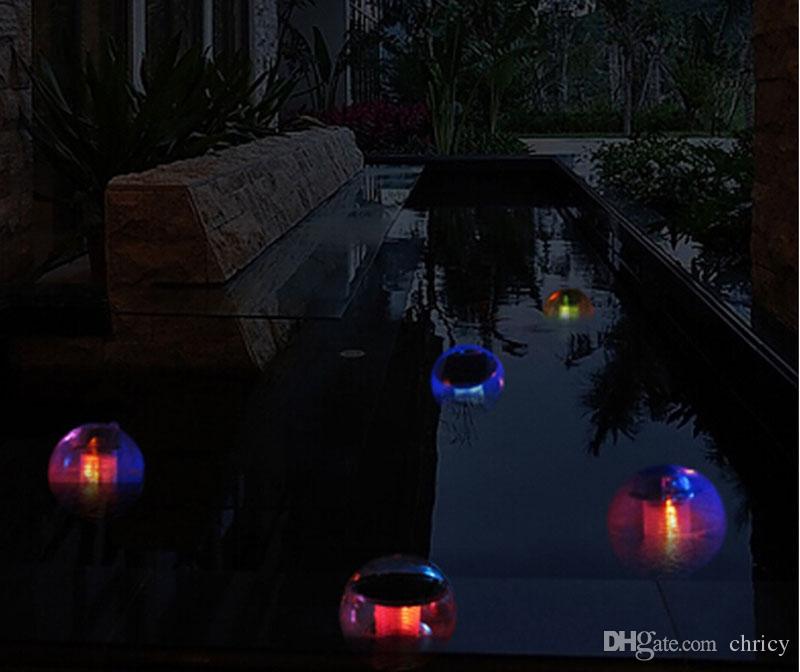 Waterproof Pool Solar Power RGB LED Floating Light Lamp 2V 60mA Outdoor Garden Pond Landscape Color Changing Night Lights