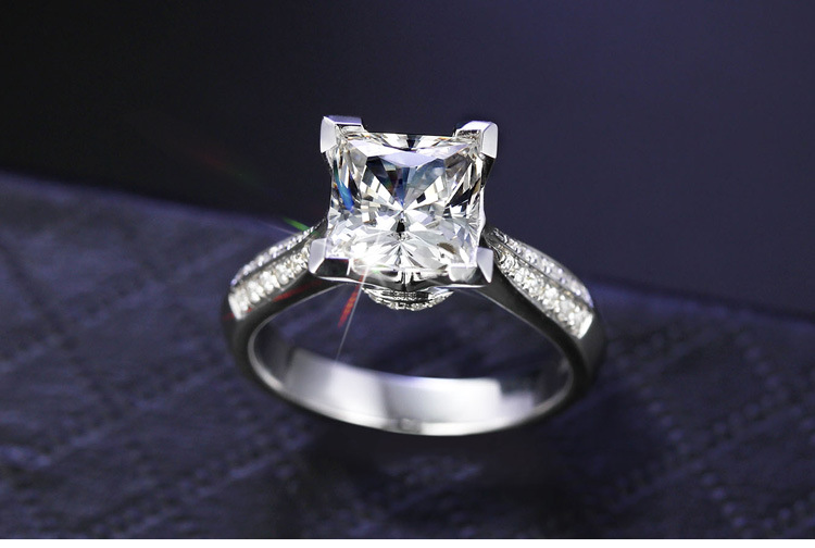 Vecalon 2016 Fashion Jewelry Engagement wedding ring for women 2ct Cz diamond ring 925 Sterling Silver Female Band Finger ring