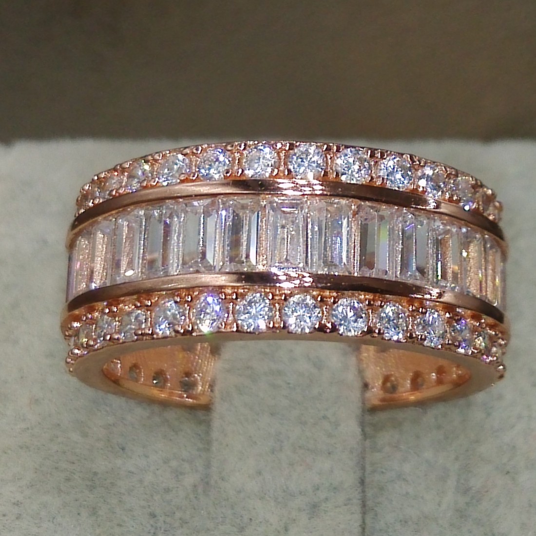 Size 5/6/7/8/9/10 New Luxury Jewelry 925 Sterling Silver Yellow Gold Plated Princess Gemstones Topaz Women Wedding Band Ring for Love gift