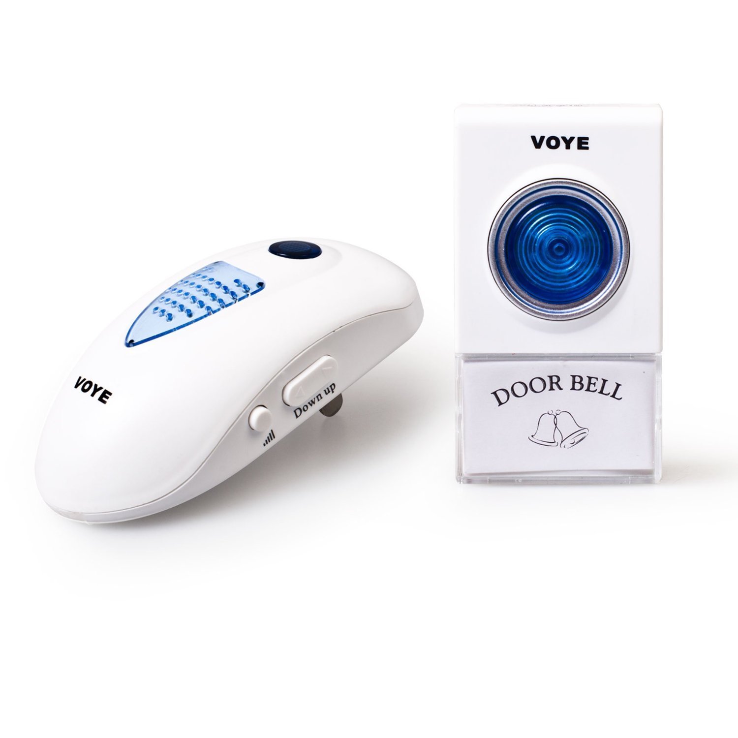 Voye 003A2 2 PlugIn Wireless Digital Doorbell with Battery White